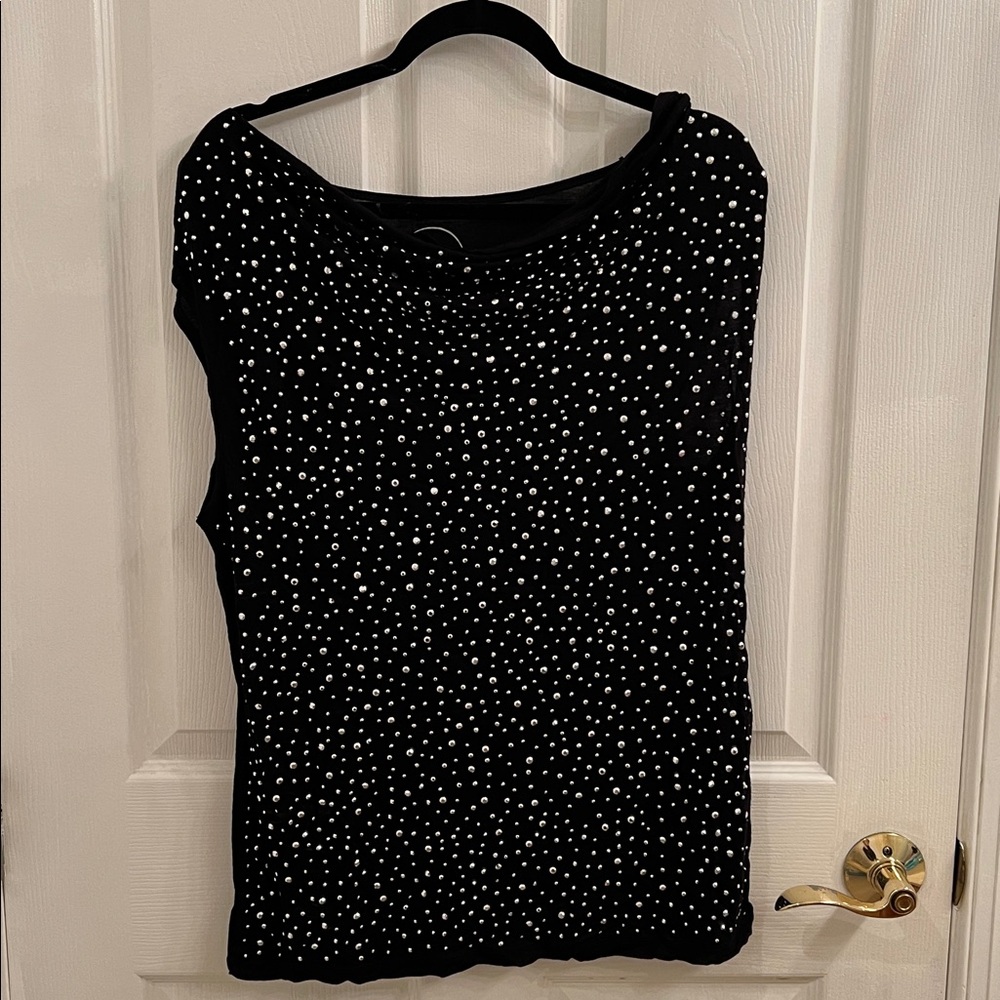 INC International Concepts Black and White Blouse